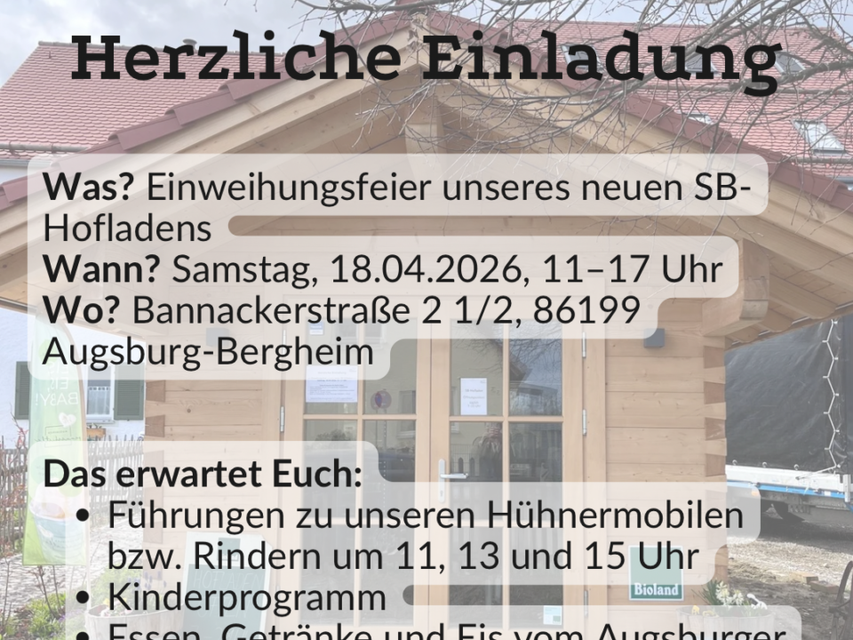 Instagram Beitrag Einweihung Hofladen